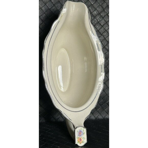 Carrollton Pottery Co. Antique Gravy Boat c1903-1937 Unique Flowers On Handle - Picture 7 of 15